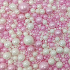 Edible White Pink Sugar Pearls Candy Sprinkles 120G/ 4.23Ounce Baking Cake Sprinkles Cupcake and Cake Topper Cookie Decorations Wedding Party Valentines Halloween Christmas Supplies