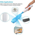 Duster,SIUKE Handheld Battery Operated Electric Spin Duster Feather Duster Retractable Microfiber Cleaning Brush Hand Dust Duster Brush Dust Removal Tool with 2 Brush Head