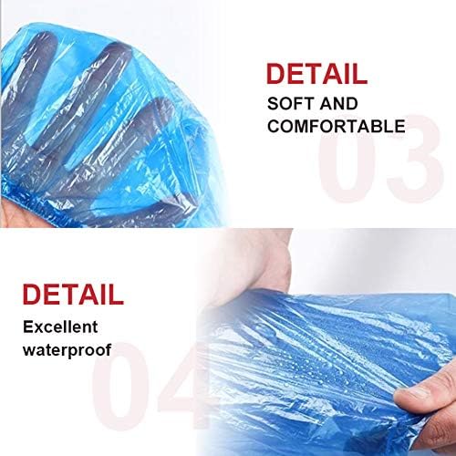 Greenour Pack of 100/1000/2000 Plastic Sleeves Covers Disposable Waterproof Arm Sleeve Protectors Blue 16" with Elastic