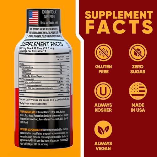 B12 Açaí Pomegranate Extra Strength Energy Shot 12 pk – 260mg Natural Caffeine B12 B6 – Energy & Vitality Support – 2 Servings Sugar Free Zero Calorie Green Tea B-Vitamins Electrolytes Vegan – 1.93 fl oz