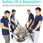 Vive Transfer Blanket with Handles 77” x 38.5” - Bed Positioning Pad, Straps - Reusable, Washable Patient Lifting Device Body Lift, Turning, Sliding Moving - Caregiver, Family Aid, Bedridden, Elderly