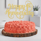 Happy 1st Anniversary Cake Topper - Glitter Golden First Wedding Anniversary Cake Decorations, Perfect for 1st Wedding Anniversary, First Birthday Party or Photo Booth Props