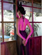 Body Stockings for Women Oil Shiny Bodystocking 5D Neck Sling Bodysuit Catsuit Nylon Shiny Pantyhose