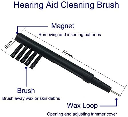 Hearing Aid Cleaning Brushes with Magnet and Wax Loop for BTE, ITC or ITE (3)