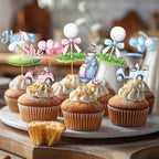 Golf Gender Reveal Cupcake Toppers Golf Gender Reveal Decorations Golf Balls Cake Decorations