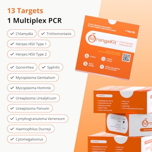 13-in-1 STI (STD) Test with At-Home Urine Sample Collection Kit — Secure Mail-in Sample for CLIA Lab Testing, Discreet, Easy to Collect, Fast Results in 1-2 Days