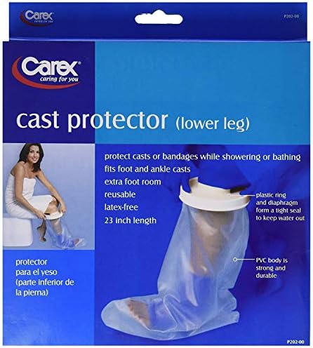 Carex Cast Protector for Shower, Leg - The Ultimate Cast Covers for Shower Leg to Keep Your Cast and Bandages Dry While Bathing - 23" Long Premium Latex Free Plastic with 100% Waterproof Technology