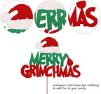 Rsstarxi 1 Pack Merry Christmas Cake Topper Red Green Glitter Santa Hat Merry Christmas Cake Pick for Christmas Theme Xmas Holiday Kids Birthday Party Cake Decorations Supplies