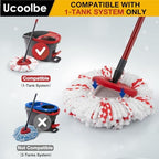 Upgraded mop Refill for O Cedar, 3 Pack Spin mop Heads Replacements Compatible with O Cedar EasyWring Spin Mop Bucket System, 40% More Cleaning Power, Microfiber and Machine Washable