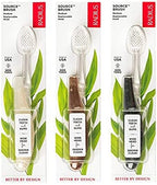 RADIUS Toothbrush Source Floss Brush BPA Free & ADA Accepted Improve Gum Health & Reduce Gum Issues - Medium - Cornstarch/Hemp/Money - Pack of 3