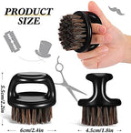4 Pcs Knuckle Brush for Men Barber Brush, Fade Brushes, Face and Neck Brushes, Mustache and Hair Supplies, Barber Essential Tool for Professional Barbering and Grooming Services(Black and White)