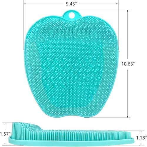 AXLOFO® Shower Foot Scrubber Mat with Non-Slip Suction Cups, Foot Spa Brush for Cleaning & Exfoliating Your Feet No Bend, Foot Massages Mat for Relax Your Feet (green)