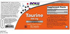 NOW Taurine 500mg, 100 Capsules (Pack of 3)