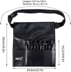 MSQ 23 Pockets Professional Cosmetic Makeup Brush Bag with Adjustable Artist Belt Strap Multi Pockets PU Leather Portable Cosmetic Brush Holder Organizer (Brush Not Included)