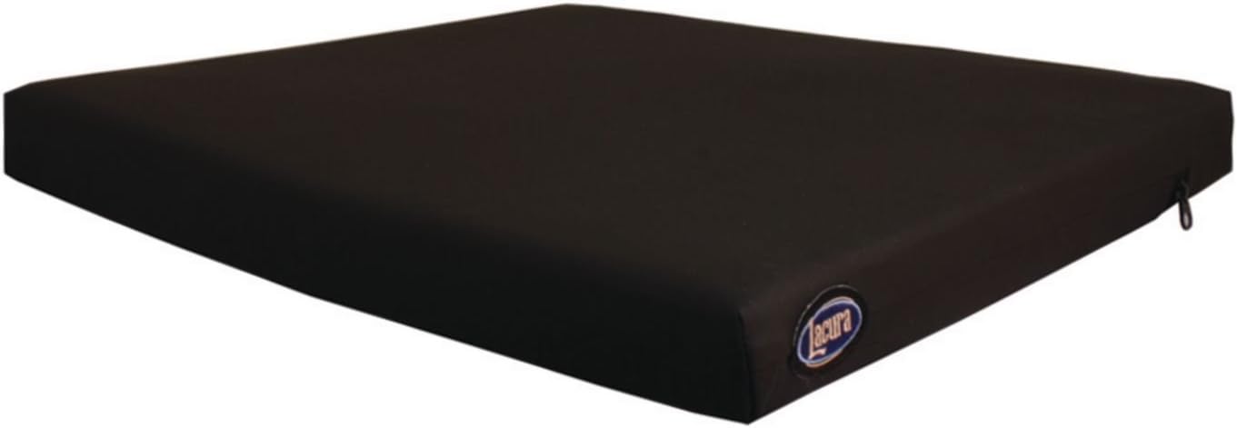 Lacura Q-Gel Cushion, 18" x 18" x 3", Gel Padded Cushion for Seats, Wheelchairs, and Cars, 2 Density Foam Padding with Antimicrobial Vinyl Cover, Provides Pain Relief and Support for the Legs and Back