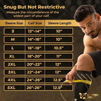CopperJoint Calf Compression Sleeve for Men & Women Medium Copper Stripe-Firm Snug Fit Support for Shin Splints, Cramps, Varicose Veins-Copper Infused Nylon Pull-On Leg Sleeve for Sports & Daily Wear