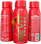 Steel Revit Energy Drink Fruit Punch 8oz (12-Pack) | 300mg Caffeine, 7 Essential Vitamins | Sugar-Free, Resealable Cap, All-Day Energy