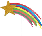 Flairs New York Happy Birthday Decorations Cake Toppers Party Props (Pack of 1 Cake Topper, Rainbow Shooting Star)
