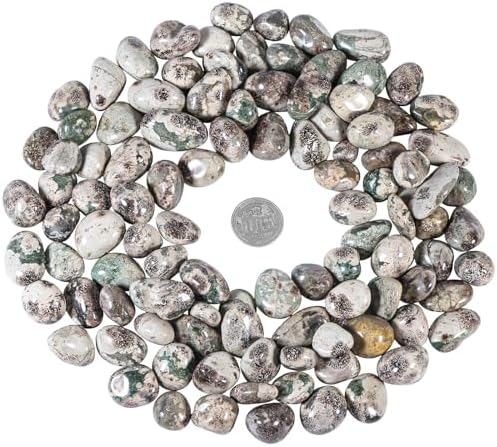 Nupuyai 1lb(About 460g) Polished Tumbled Stones Irregular Crystals for Healling/Energy/Wicca Smooth Green Cherry Blossom Stones for Home/Gardden Decor 0.39"-1.18"