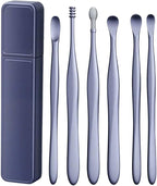Ear Cleaner, 6pcs Ear Wax Removal Kit, Professional Ear Cleaning Tool Kit, Portable Stainless Steel Ear Pick Set with Cleaning Storage Box (Blue)