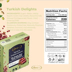 Atici Lokum Authentic Turkish Delight 8oz – Gourmet Vegan Sweets, Gluten-Free, Halal Soft Chewy Candy Gift Box | Traditional Premium Lokum Loukoumi Imported from Turkey (Pomegranate Flavored with Pistachio Roll Candies)