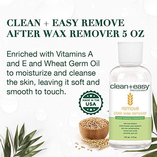 Clean + Easy After Wax Remover Oil for Skin – Post Wax Care & Soothing Residue Remover for Smooth Skin, 5 fl oz