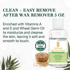 Clean + Easy After Wax Remover Oil for Skin – Post Wax Care & Soothing Residue Remover for Smooth Skin, 5 fl oz