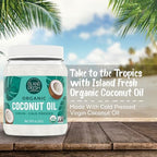 Island Fresh Organic Coconut Oil, Extra Virgin, Cold-Pressed, 54 fl oz – USDA Organic, Non-GMO for Cooking, Baking, Hair and Skin