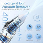 Ear Vacuum Wax Removal Tool with 8 Pcs Ear Pick, Strong Suction Earwax Removal Kit with Charging Cable, Ear Suction Device for Adults and Kids (Black)