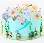 280pcs Edible Cake Toppers, Glutinous Rice Paper Edible Butterfly and Flower Mixed Colour Cake Cupcake Decorations Suitable for Birthday Party Celebration DIY Project Wedding