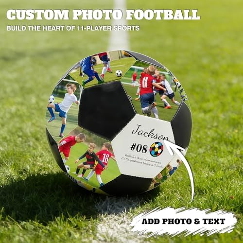 Personalized Soccer Ball with Custom Photo & Name - Unique Gift for Son, Daughter, Boyfriend, Soccer Fan, Dad, Coach - Birthday, Graduation, Anniversary Sports Present