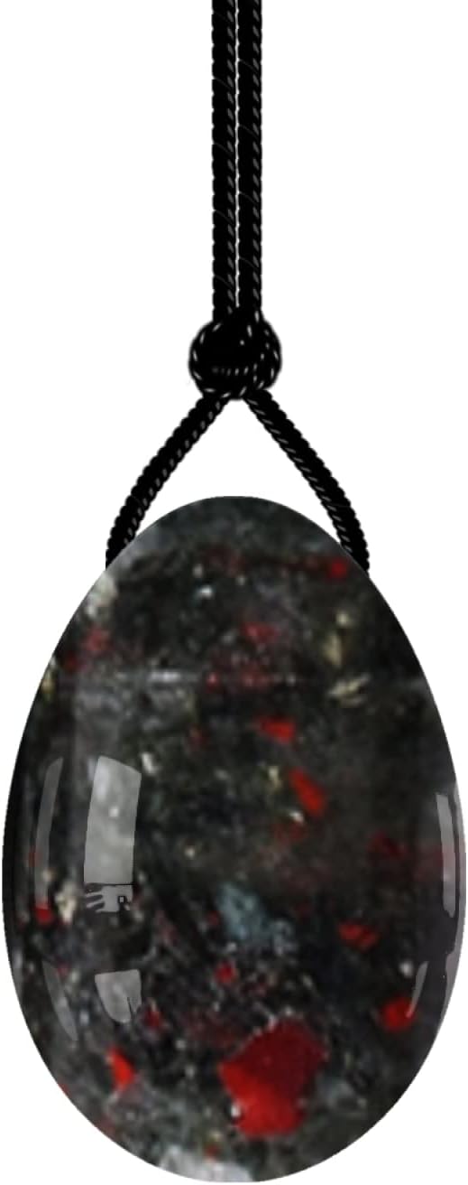Yoni Eggs Rose Quartz Jade Egg Drilled Amethyst Balls for Women Kegel Exercise Natural Crystal Kegel Eggs,Blooded Stone,M-4x2.5cm