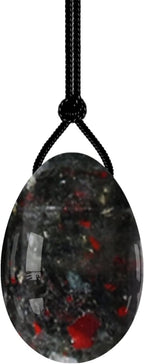 Yoni Eggs Rose Quartz Jade Egg Drilled Amethyst Balls for Women Kegel Exercise Natural Crystal Kegel Eggs,Blooded Stone,L-4.5x3cm