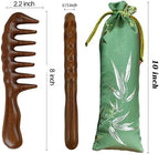 Thicken Wooden Wide Tooth Comb for Curly Hair,Large No-static Handmade 100% Natural Sandalwood Hair Comb for Head Scalp Massage,Detangling Comb for Women Holiday Gift (Sandalwood)