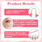 6 Pcs Spring Hair Remover for Face, Hair Removal Tool for Eyebrows, Chin, Cheek and Upper Lip, Portable & Reusable Pink Threading Tool (7.48 Inch, Stainless Steel & Silicone)