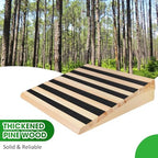 5 Inch Wooden Threshold Ramp for Home Steps(17.7" W*5.0" H, 17.7" W is not Wide Enough for wheelchairs, Please get More and Connect Multiple ramps to get a Wider one)