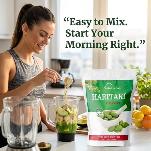 Organic Haritaki Powder USDA Certified Organic, 1 Pound - Terminalia chebula - Digestive Health - Detoxification & Rejuvenation for Vata*