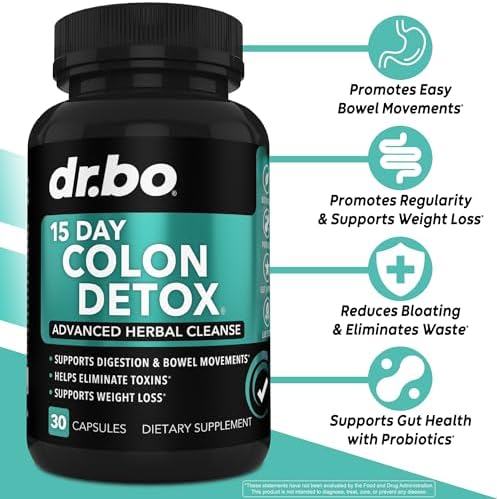 Colon Cleanser Detox for Weight Flush - 15 Day Intestinal Cleanse Pills & Probiotic - Fast Natural Laxative for Constipation Relief - Bowel Movement Supplements for Stomach Bloating, Gut Loss Support