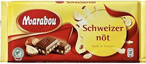 Marabou SchweitzerNot - Milk Chocolate with Hazelnuts 200g - Pack of 6