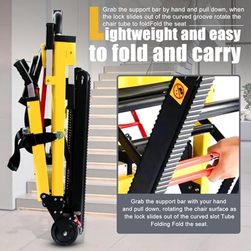 Powered Wheelchair, Stair Climbing Wheelchair Load Capacity 480lbs, Electric Mobile Stair Lifts Chair for Seniors, Foldable Stair Chair