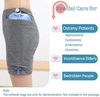 Incontinence Care Trousers, Catheter Underwear for Elderly with Double Pockets, Urinate Drainage Bag Pants for Catheter Nephrostomy Bag for Incontinence and Ostomy Patients (Men, 3XL)