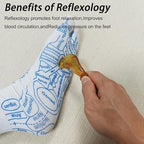 Acupressure Reflexology Socks with 8pcs Amber Massage Tools,Foot Relief and Massage Sticks Acupressure Reflexology Chart Socks with Trigger Points Tools,Women and Men Socks