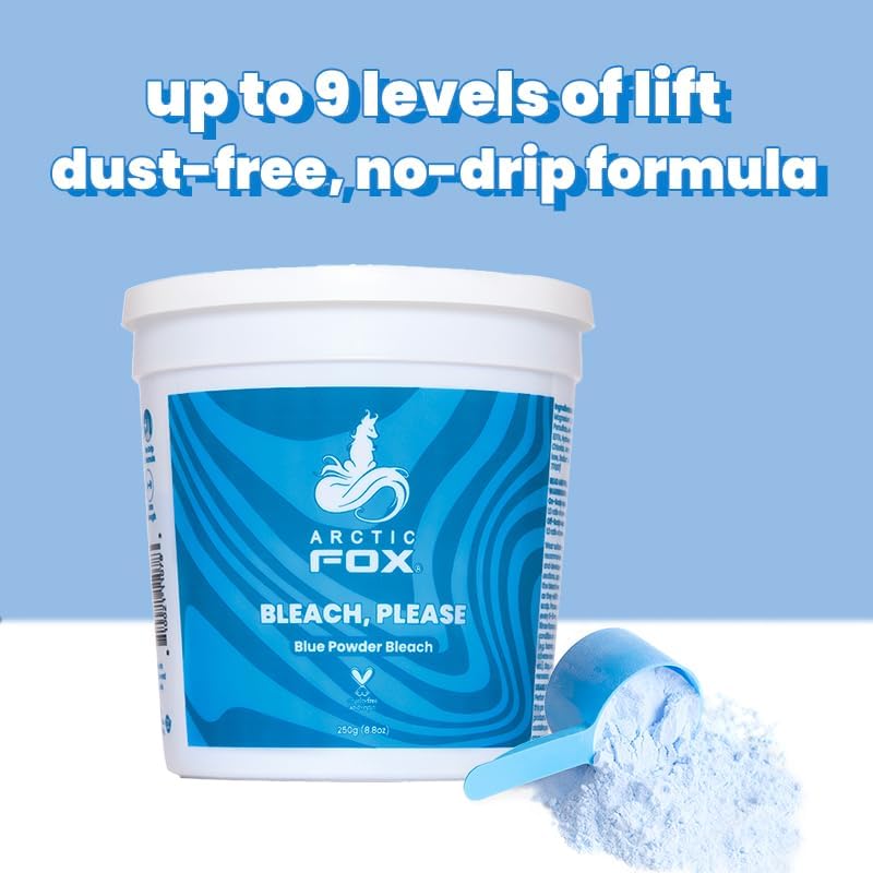 Arctic Fox Blue Powder Hair Bleach - Anti-Brass, Vegan, Cruelty-Free, Dust-Free - 8.8 oz