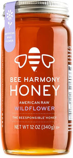 Bee Harmony American Raw Wildflower Honey, 12 OZ
