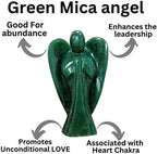 Jet Green Mica 2" Angel Gemstone Divine Spiritual Gift Archangel Suruel Raphael Raguel Michael Gabriel Remiel Uriel