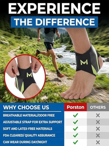 Ankle Brace for Sprained Ankle Plantar Fasciitis & Sports Breathable Compression Support for Basketball Volleyball Running Adjustable Stabilizer for Men & Women Fits Left or Right Foot (Purple-1Pack)