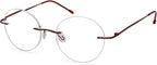 Eyekepper Frameless Reading Glasses Women - Round Rimless Readers Men Red +1.25
