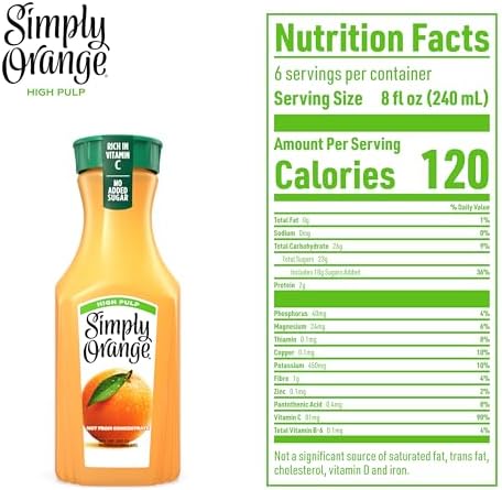 Simply Orange High Pulp Orange Juice Bottle, 46 fl oz