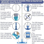 Microfiber Mops for Floor Cleaning, Multi Surface Floor Cleaner with 2 Microfiber Dry Wet Mop Pads + 2 Dusting Clothes for Sweeping and Mopping