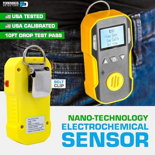 Oxygen Detector by Forensics | USA NIST Calibration & Certificate | Dust & Explosion Proof | USB Recharge | Sound, Light and Vibration Alarms | 0-30% O2 |